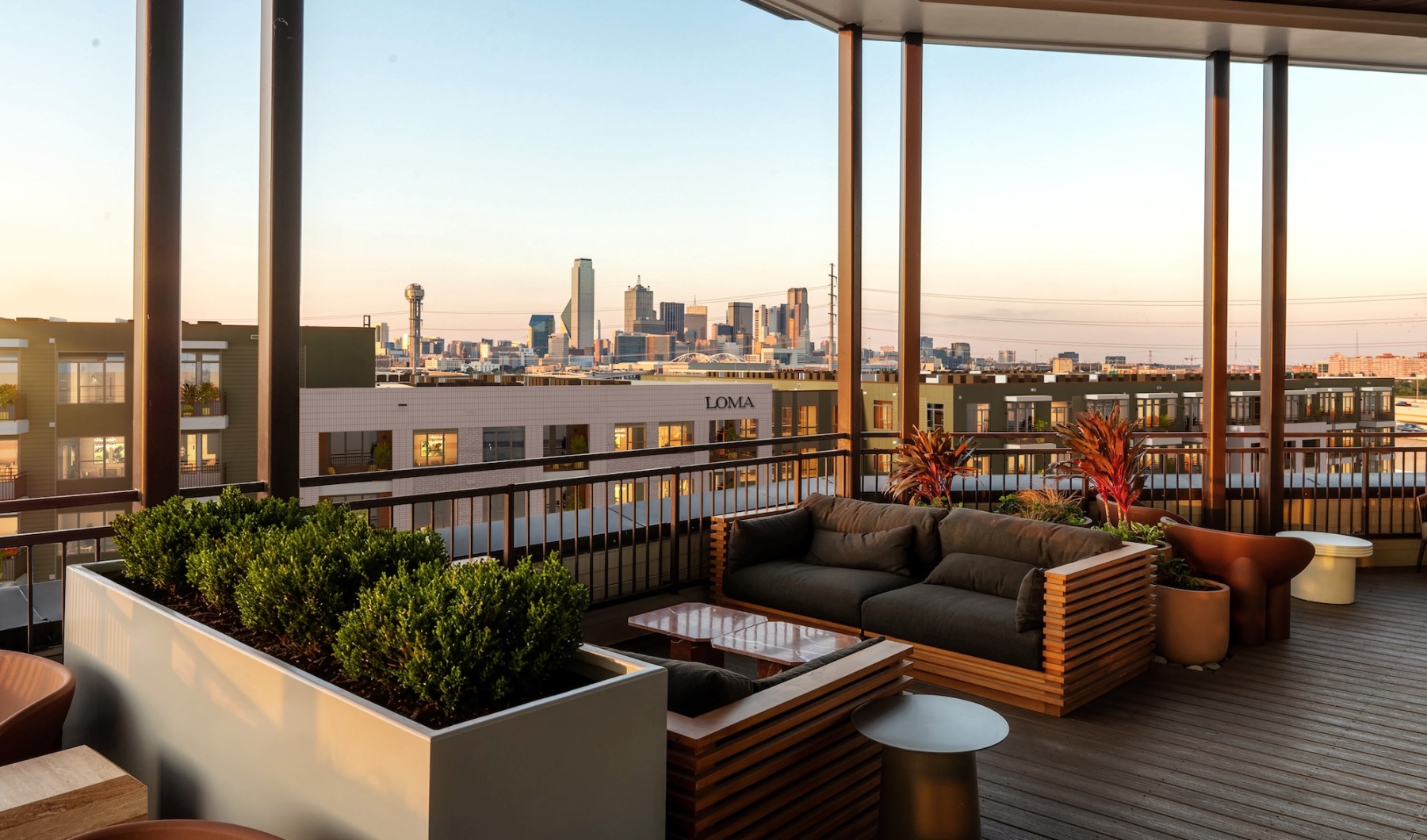 balcony view of downtown city area