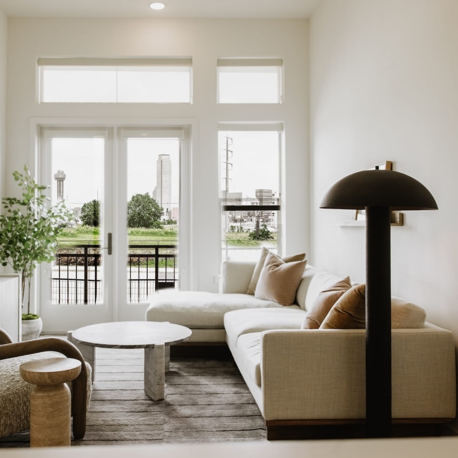 living area with easy access to other rooms